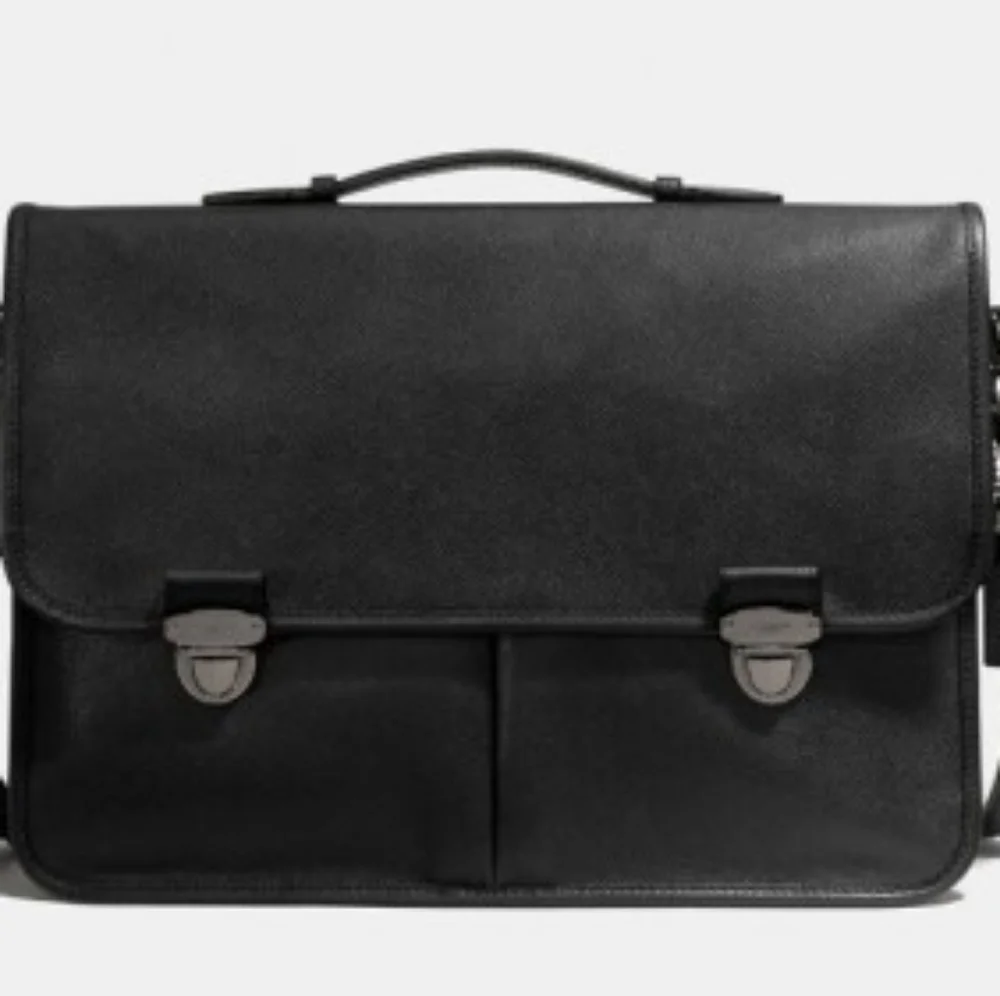 New NWT Coach Men's Leather Briefcase Bag OUT PRINT